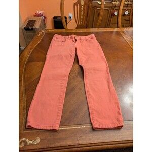 Tory Burch Alexa Cropped Skinny salmon color Jeans sz 27